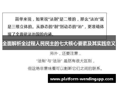 全面解析全过程人民民主的七大核心要素及其实践意义