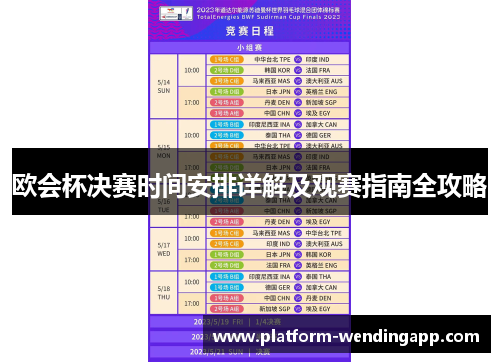 欧会杯决赛时间安排详解及观赛指南全攻略
