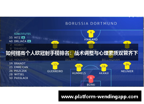 如何提高个人欧冠射手榜排名：战术调整与心理素质双管齐下